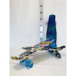 skateboard in plastica multicolor ruote c/luci 54x14cm 3ass tr144